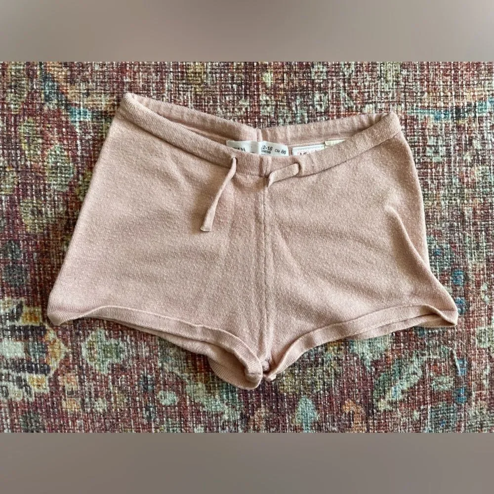 Zara baby Pink Knit Shorts 12-18 months
